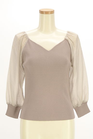 PROPORTION BODY DRESSING（プロポーションボディ ドレッシング）の古着「シアーボリューム袖リブニット（ニット）」大画像１へ