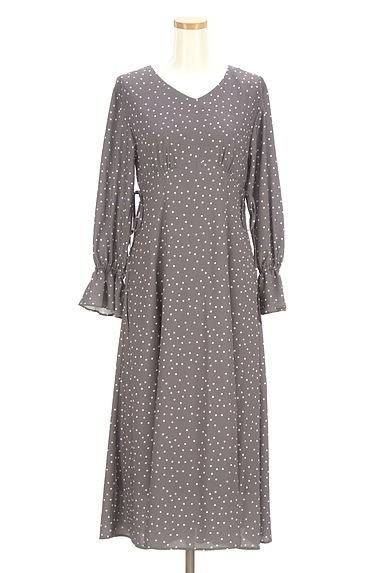 PROPORTION BODY DRESSING（プロポーションボディ ドレッシング）の古着「ドットロングシフォンワンピース（ワンピース・チュニック）」大画像１へ