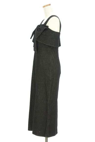 PROPORTION BODY DRESSING（プロポーションボディ ドレッシング）の古着「ビッグリボンブラックデニムロングワンピース（キャミワンピース）」大画像３へ
