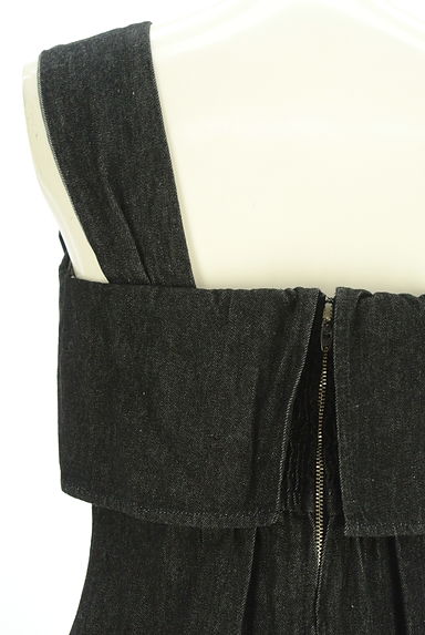 PROPORTION BODY DRESSING（プロポーションボディ ドレッシング）の古着「ビッグリボンブラックデニムロングワンピース（キャミワンピース）」大画像５へ
