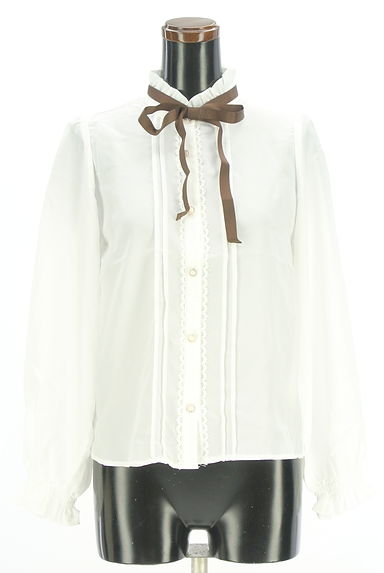 axes femme（アクシーズファム）の古着「axes femme POETIQUE リボン付き光沢ブラウス（ブラウス）」大画像１へ