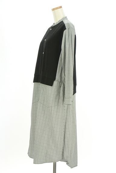 ZUCCa（ズッカ）の古着「ニット切替チェック柄シャツワンピース（ワンピース・チュニック）」大画像３へ