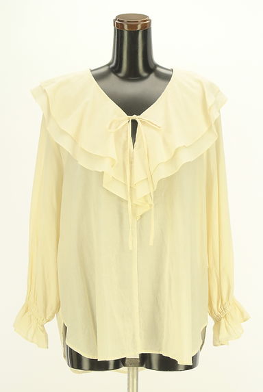 Cloth&Cross（クロス＆クロス）の古着「ティアードフリルカラーシアーカットソー（カットソー・プルオーバー）」大画像１へ
