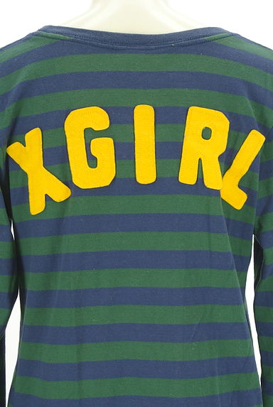 X-girl（エックスガール）の古着「背中ワッペンボーダー柄Ｔシャツワンピース（ワンピース・チュニック）」大画像５へ