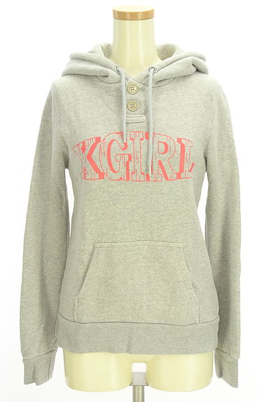 X-girl（エックスガール）の古着「プリントスウェットパーカー（スウェット・パーカー）」大画像１へ