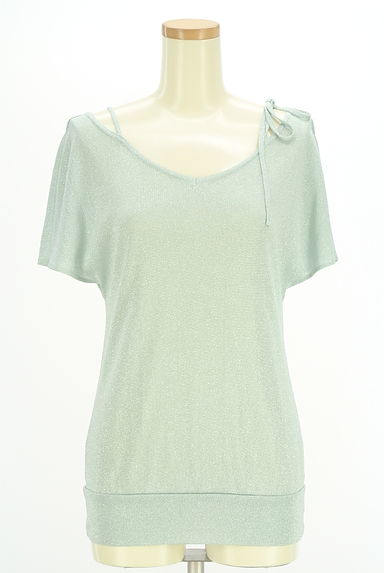 LAISSE PASSE（レッセパッセ）の古着「ラメ入りフレンチスリーブニットトップス（ニット）」大画像１へ