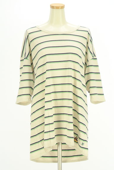 drug store's（ドラッグストアーズ）の古着「マルチボーダー柄Ｔシャツワンピース（ワンピース・チュニック）」大画像１へ