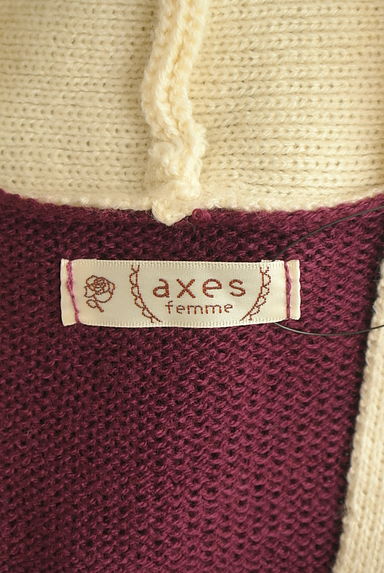 axes femme（アクシーズファム）の古着「膝丈ケーブルニットボウタイワンピース（ワンピース・チュニック）」大画像６へ
