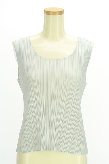 PLEATS PLEASE（プリーツプリーズ）の古着「プリーツ光沢ノースリトップス（カットソー・プルオーバー）」大画像１へ