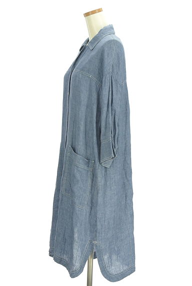 HIROKO KOSHINO TRUNK（ヒロココシノトランク）の古着「膝下丈リネンシャツワンピース（ワンピース・チュニック）」大画像３へ