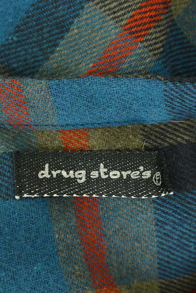 drug store's（ドラッグストアーズ）の古着「バンドカラー膝丈チェックシャツワンピース（ワンピース・チュニック）」大画像６へ