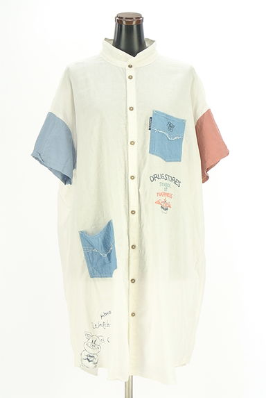drug store's（ドラッグストアーズ）の古着「配色ロングシャツ（カジュアルシャツ）」大画像１へ
