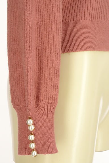 JILL by JILLSTUART（ジルバイジルスチュアート）の古着「パール付きモックネックリブニット（ニット）」大画像５へ