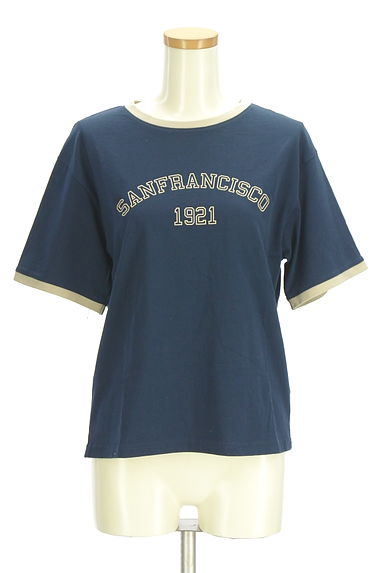 SM2（サマンサモスモス）の古着「ehka sopo ロゴプリント半袖リンガーTシャツ（Ｔシャツ）」大画像１へ
