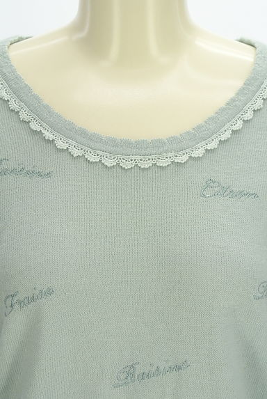 axes femme（アクシーズファム）の古着「axes femme POETIQUE 総柄ロゴ刺繍ニットトップス（ニット）」大画像４へ