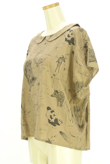marble SUD（マーブルシュッド）の古着「動物柄丸襟トップス（カットソー・プルオーバー）」大画像３へ