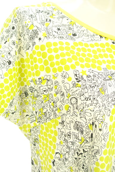 marble SUD（マーブルシュッド）の古着「ドット柄×動物柄フレンチスリーブカットソー（カットソー・プルオーバー）」大画像４へ