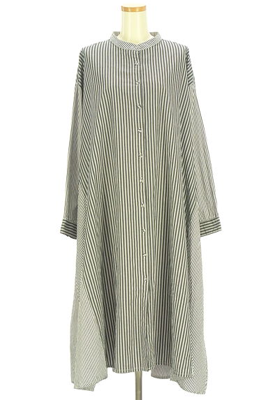 antiqua（アンティカ）の古着「patterntorso ストライプ切替バンドカラーシャツワンピース（ワンピース・チュニック）」大画像１へ