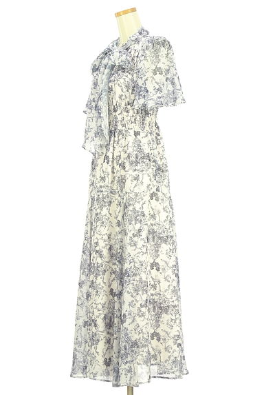 PROPORTION BODY DRESSING（プロポーションボディ ドレッシング）の古着「ボウタイ付き花柄シフォンワンピース（ワンピース・チュニック）」大画像３へ