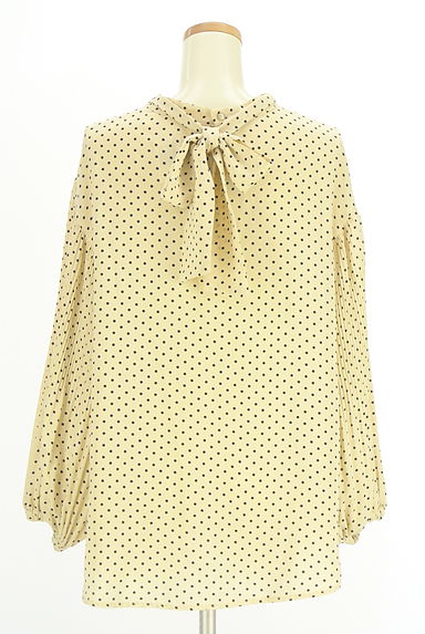 KATHARINE ROSS（キャサリンロス）の古着「袖プリーツドット柄カットソー（カットソー・プルオーバー）」大画像２へ