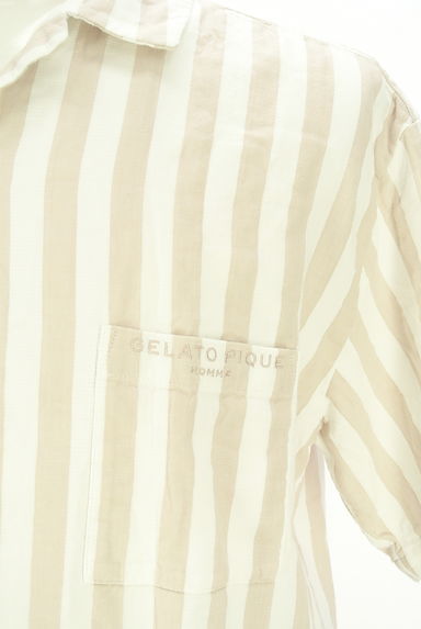 gelato pique（ジェラートピケ）の古着「gelato pique HOMME ストライプ柄パジャマシャツ（カジュアルシャツ）」大画像４へ