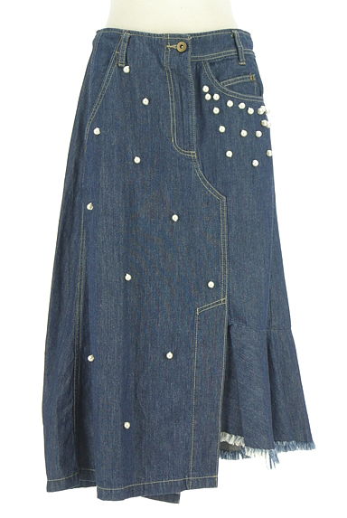 Re.Verofonna（ヴェロフォンナ）の古着「パール付きアシメデニムスカート（ロングスカート・マキシスカート）」大画像１へ