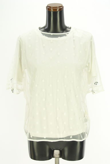 Chesty（チェスティ）の古着「Tシャツ付きドット柄チュールレイヤードカットソー（カットソー・プルオーバー）」大画像１へ