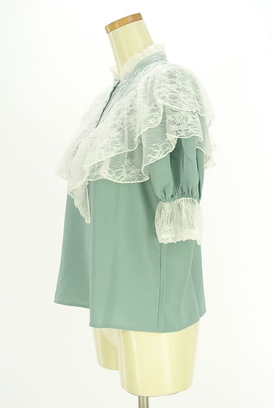 axes femme（アクシーズファム）の古着「axes femme kawaii ティアードフリルレース付き半袖カットソー（カットソー・プルオーバー）」大画像３へ