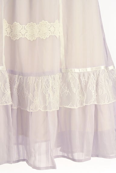 axes femme（アクシーズファム）の古着「レースミックスストライプ織シフォンロングスカート（ロングスカート・マキシスカート）」大画像５へ