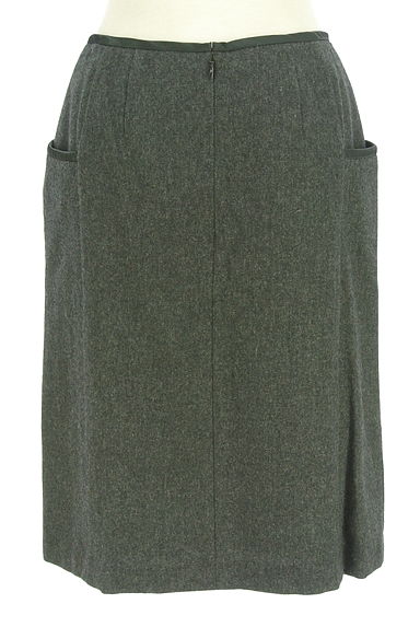 NATURAL BEAUTY BASIC（ナチュラルビューティベーシック）の古着「サテンパイピング入りウールタイトスカート（スカート）」大画像２へ
