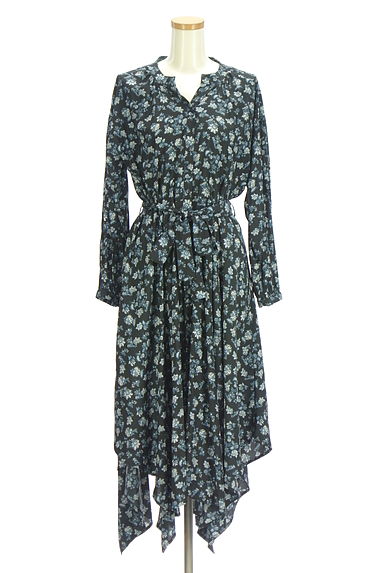 JEANASiS（ジーナシス）の古着「ベルト付き花柄ロングシャツワンピース（ワンピース・チュニック）」大画像１へ