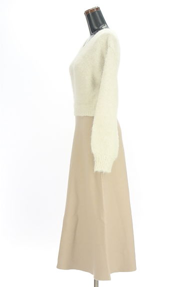PROPORTION BODY DRESSING（プロポーションボディ ドレッシング）の古着「異素材切替ロングフレアニットワンピース（ワンピース・チュニック）」大画像３へ