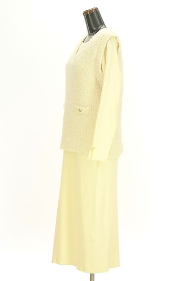 PROPORTION BODY DRESSING（プロポーションボディ ドレッシング）の古着「ツイードベスト＋ロングニットワンピース（ツーピース（ジャケット＋ワンピース））」大画像３へ