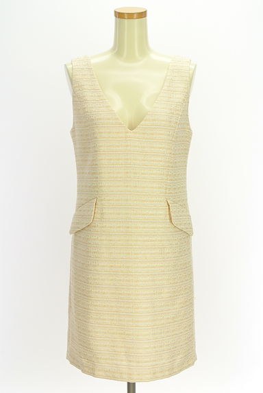 PROPORTION BODY DRESSING（プロポーションボディ ドレッシング）の古着「ラメボーダーツイード膝上ワンピース（キャミワンピース）」大画像１へ