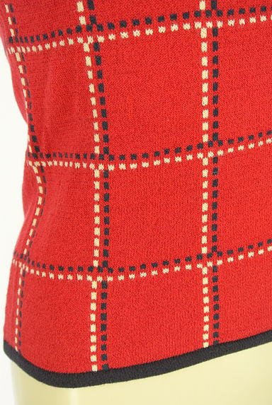 ROPE（ロペ）の古着「チェック柄ノースリニットトップス（ニット）」大画像５へ