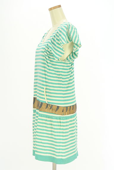 TSUMORI CHISATO（ツモリチサト）の古着「ネコプリント膝上ボーダーワンピース（ワンピース・チュニック）」大画像３へ