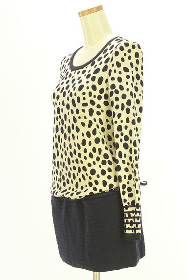 TO BE CHIC（トゥービーシック）の古着「ダルメシアン柄ドロストニットチュニック（ワンピース・チュニック）」大画像３へ
