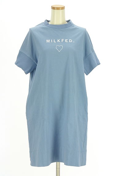 MILKFED.（ミルク フェド）の古着「ロゴ刺繍膝上コットンワンピース（ワンピース・チュニック）」大画像１へ
