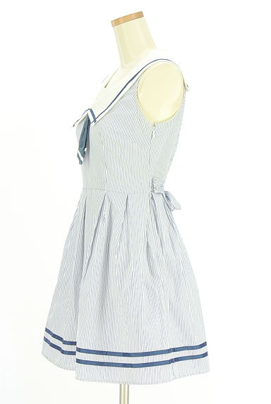 Secret Honey（シークレットハニー）の古着「セーラー襟ストライプ膝上ワンピース（ワンピース・チュニック）」大画像３へ