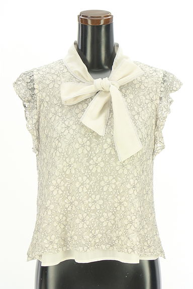 JILL by JILLSTUART（ジルバイジルスチュアート）の古着「総レースボウタイブラウス（カットソー・プルオーバー）」大画像１へ