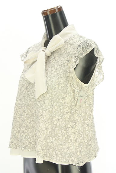 JILL by JILLSTUART（ジルバイジルスチュアート）の古着「総レースボウタイブラウス（カットソー・プルオーバー）」大画像４へ