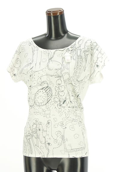 TSUMORI CHISATO（ツモリチサト）の古着「手描き風プリントフレンチスリーブカットソー（Ｔシャツ）」大画像４へ