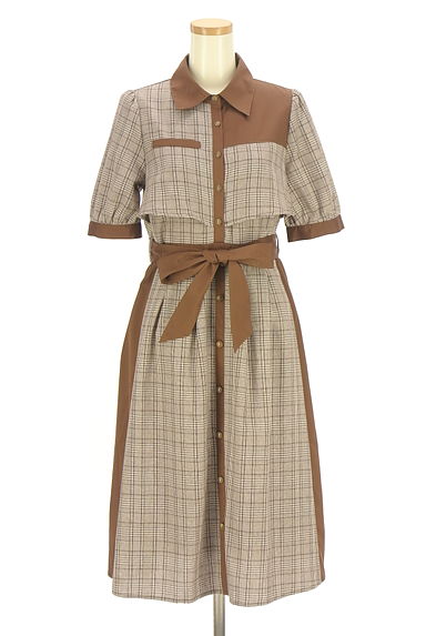 axes femme（アクシーズファム）の古着「別地切替チェック柄シャツワンピース（ワンピース・チュニック）」大画像１へ