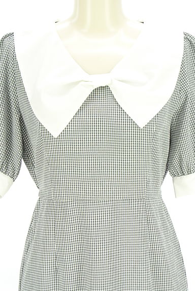 axes femme（アクシーズファム）の古着「アシンメトリー裾ペプラムギンガムチェック柄ワンピース（ワンピース・チュニック）」大画像４へ