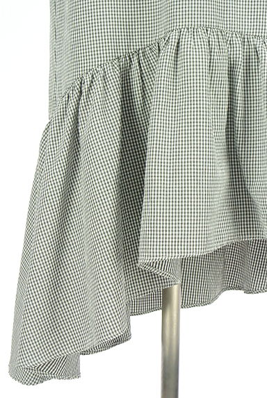 axes femme（アクシーズファム）の古着「アシンメトリー裾ペプラムギンガムチェック柄ワンピース（ワンピース・チュニック）」大画像５へ