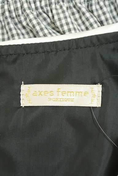 axes femme（アクシーズファム）の古着「アシンメトリー裾ペプラムギンガムチェック柄ワンピース（ワンピース・チュニック）」大画像６へ