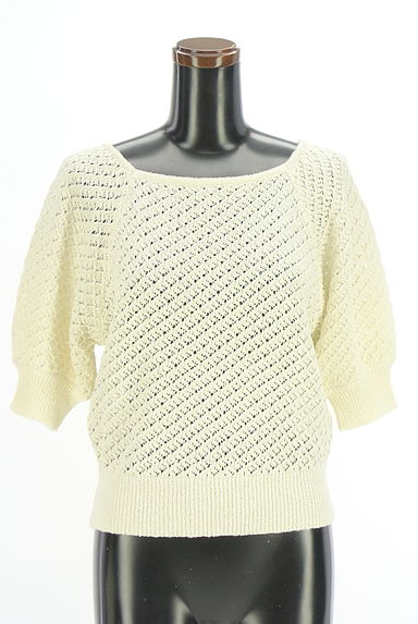 PROPORTION BODY DRESSING（プロポーションボディ ドレッシング）の古着「透かし編み5分袖ニットトップス（ニット）」大画像１へ