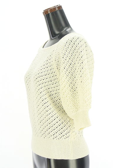 PROPORTION BODY DRESSING（プロポーションボディ ドレッシング）の古着「透かし編み5分袖ニットトップス（ニット）」大画像３へ