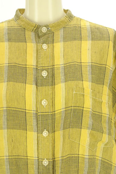 BEAMS Women's（ビームス　ウーマン）の古着「BEAMS BOY 半袖チェック柄リネンシャツ（ブラウス）」大画像４へ
