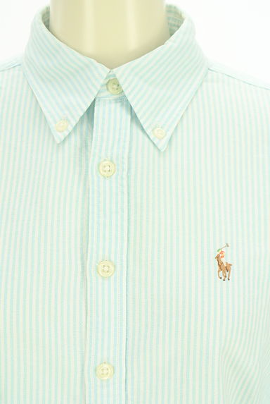 POLO RALPH LAUREN（ポロラルフローレン）の古着「Ralph Lauren ストライプ柄7分袖シャツ（ブラウス）」大画像４へ